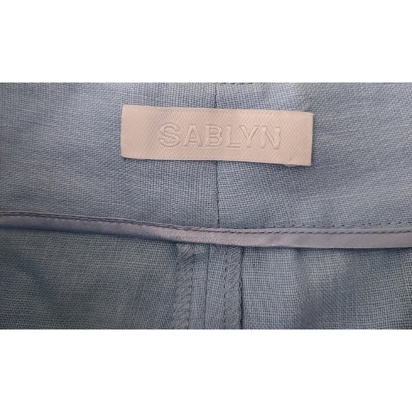 SABLYN Charlee Linen High Waist Pants in Azure Blue Size XS - Picture 6 of 7